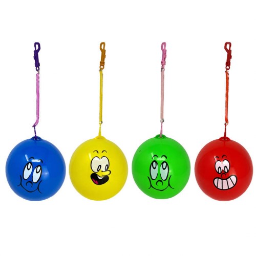 Smiley Ball with Spiral Keyring