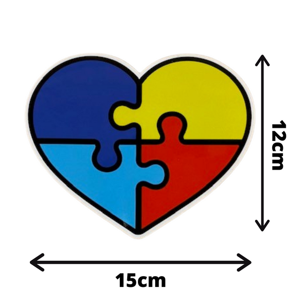 Autism Awareness Heart Vinyl Car Sticker
