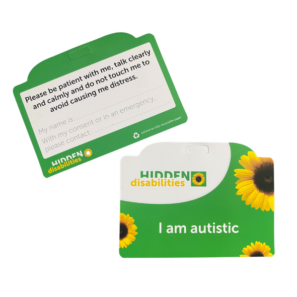'I am Autistic' ID Card for Sunflower Lanyard