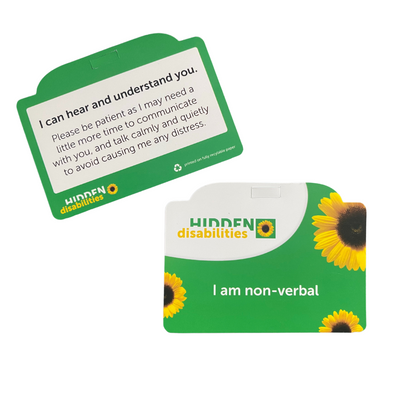 'I Am Non Verbal' Card for Sunflower Lanyard