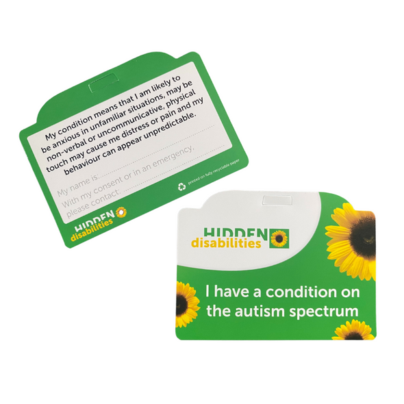 'I Have a Condition on the Autism Spectrum' ID Card for Sunflower Lanyard