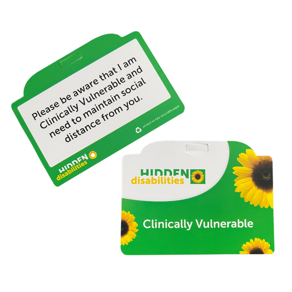 Clinically Vulnerable ID Card for Sunflower Lanyard