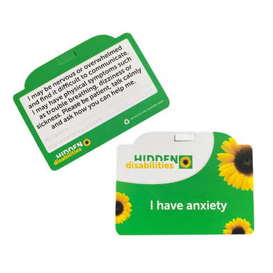 'I Have Anxiety' ID Card for Sunflower Lanyard