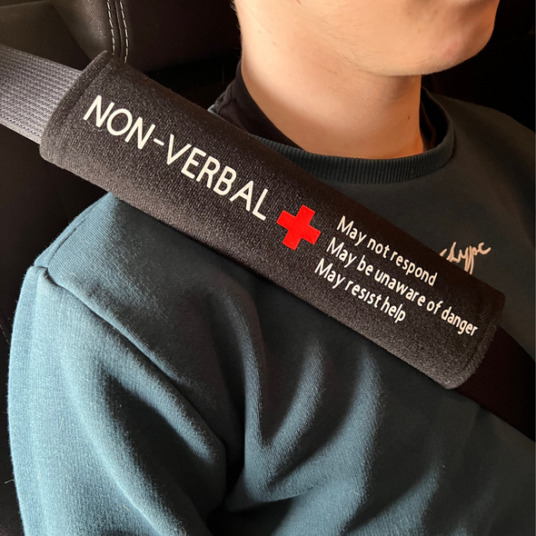 Non-Verbal Medical Alert Seat Belt Cover