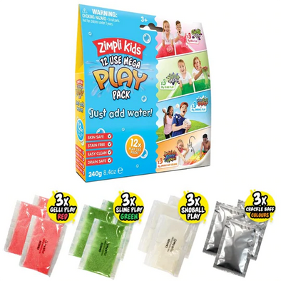 Zimpli Kids Mega Play Pack - 12 Pack of Slime, Gelli, Snoplay & Crackle