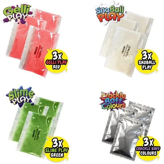 Zimpli Kids Mega Play Pack - 12 Pack of Slime, Gelli, Snoplay & Crackle