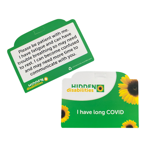 'I Have Long COVID' ID Card for Sunflower Lanyard
